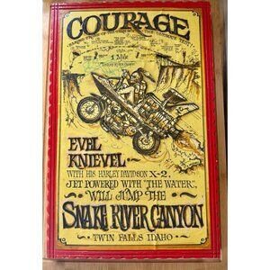 Vintage 1971 Evel Knievel Snake River Canyon Jump Promotion Twin Falls Idaho Sig